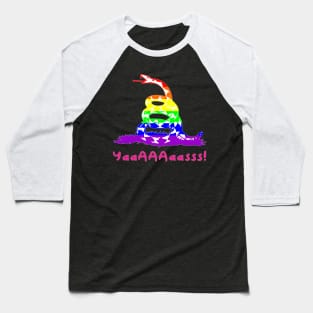 Gay Pride Gadsden Snake Baseball T-Shirt